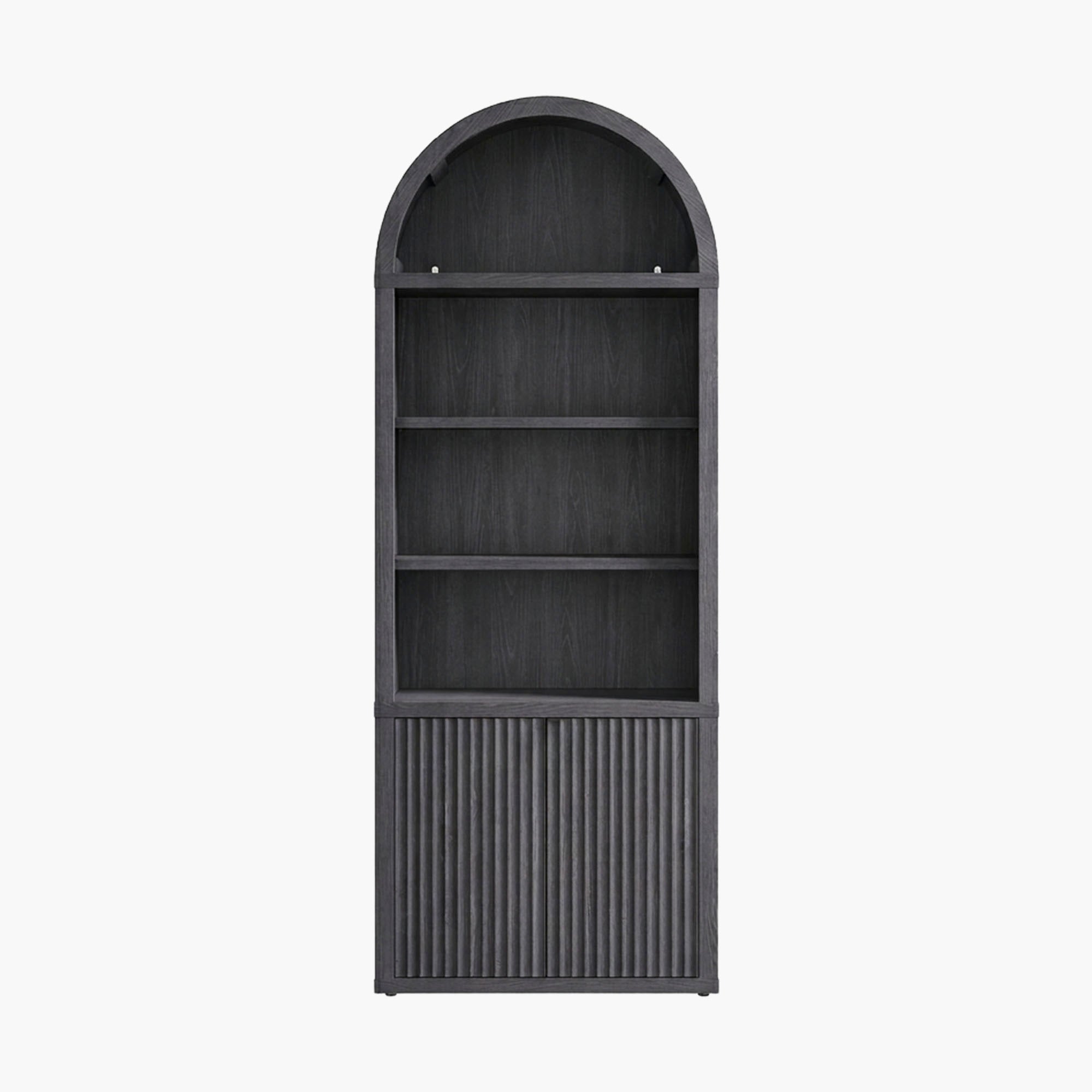 Cas Fluted 2-Door Bookcase, Arched Top