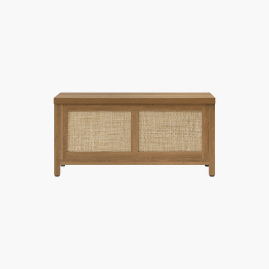 Savanna Flip-Open Rattan Shoe Bench