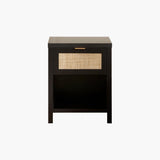 Black Boho Style Nightstand