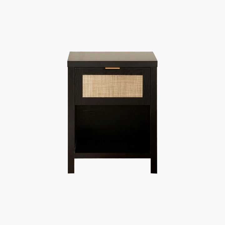 Black Boho Style Nightstand