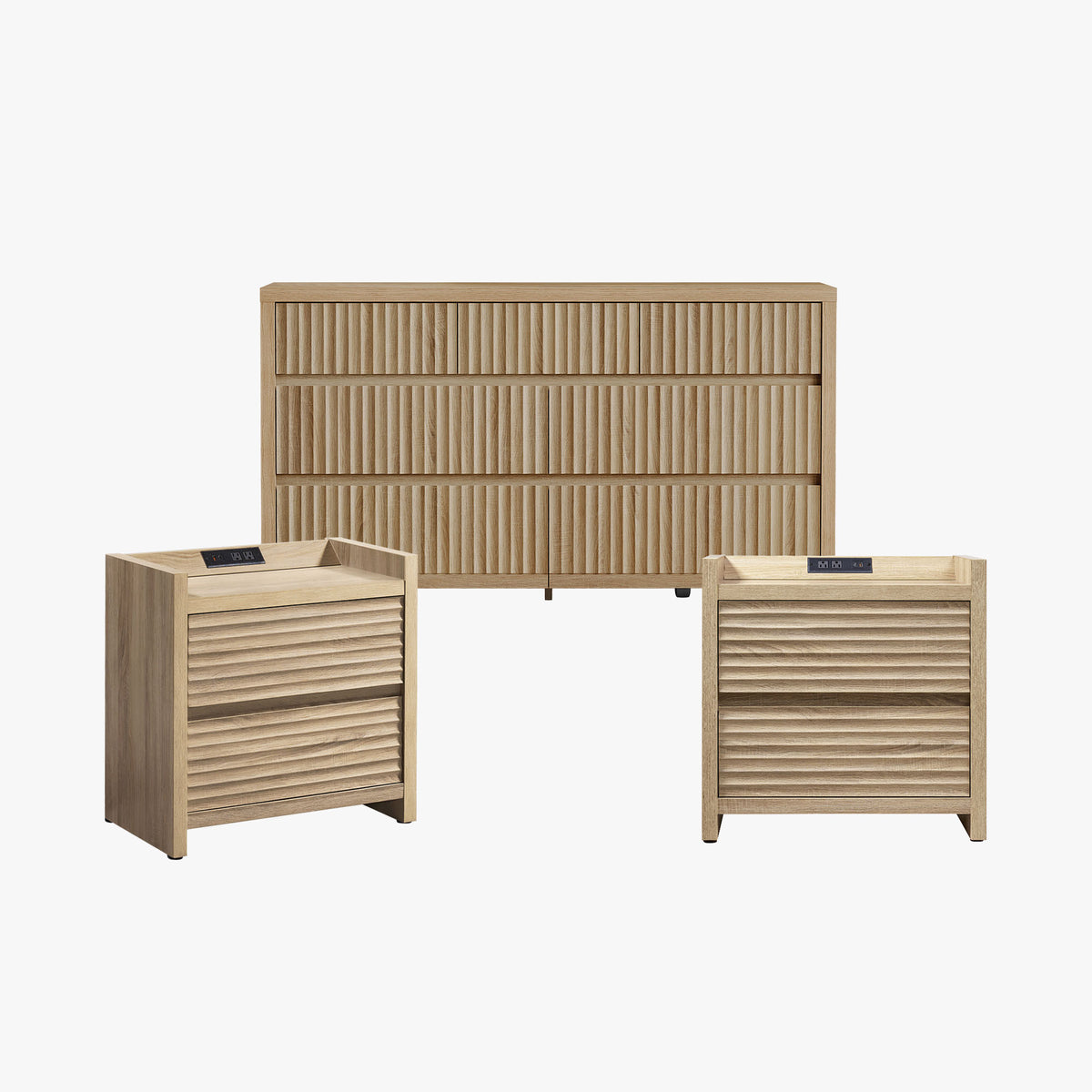Prelude Dresser and Horizontal-Flat Nightstands Sets