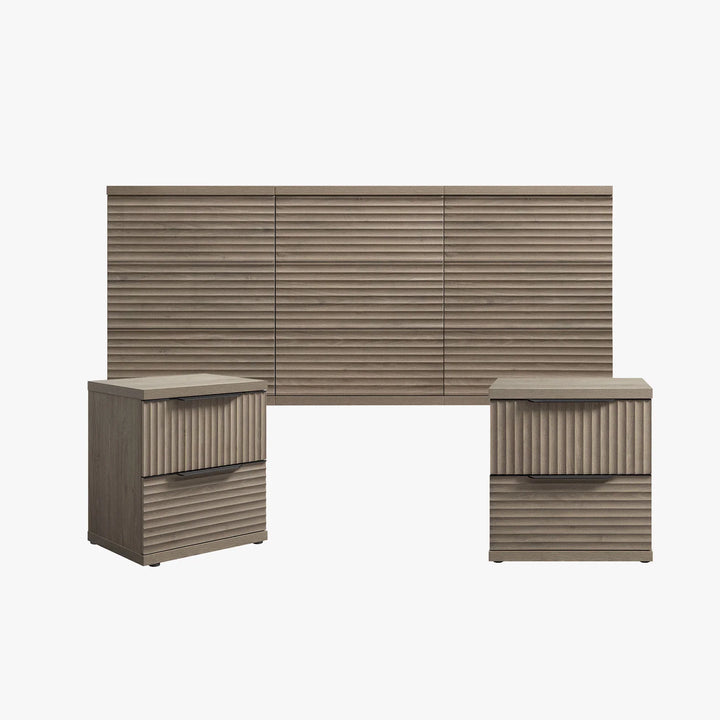 Stria Chest of 9 Drawers and Nightstands Set