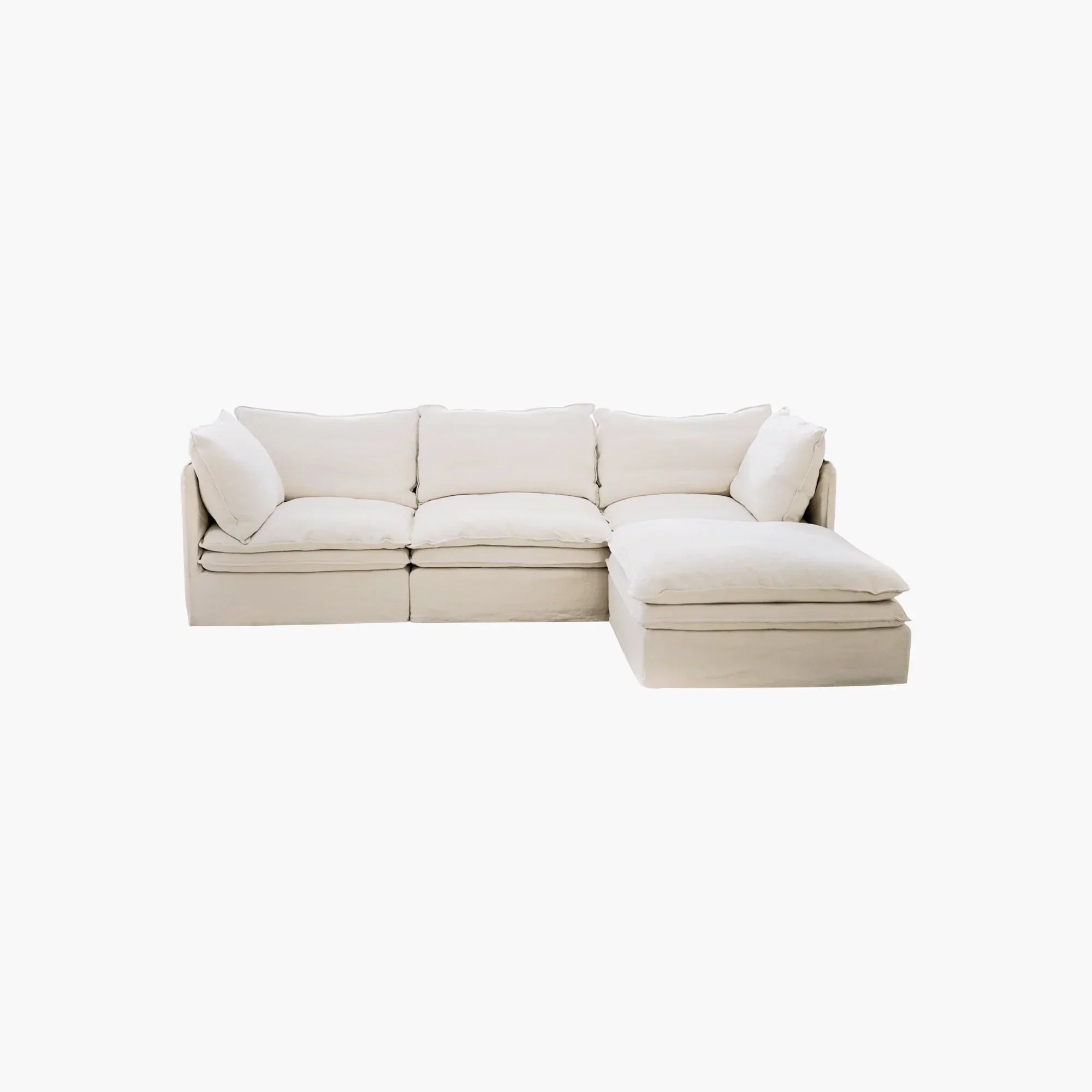 Eira L-Shape Sofa of 3 Seaters with Ottoman