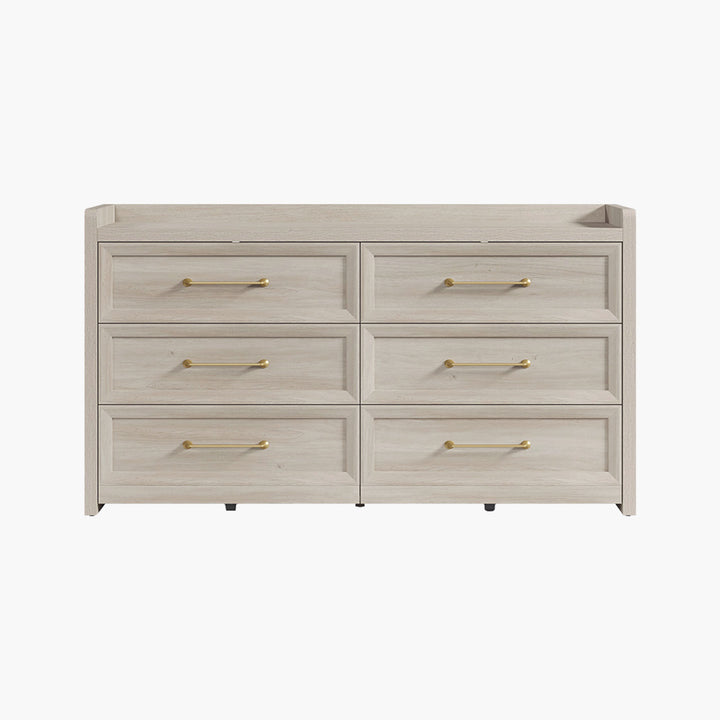 Helio White 6 Drawers Dresser