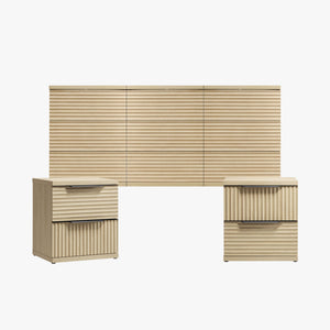 Stria Dresser and Nightstands Set, Large Storage