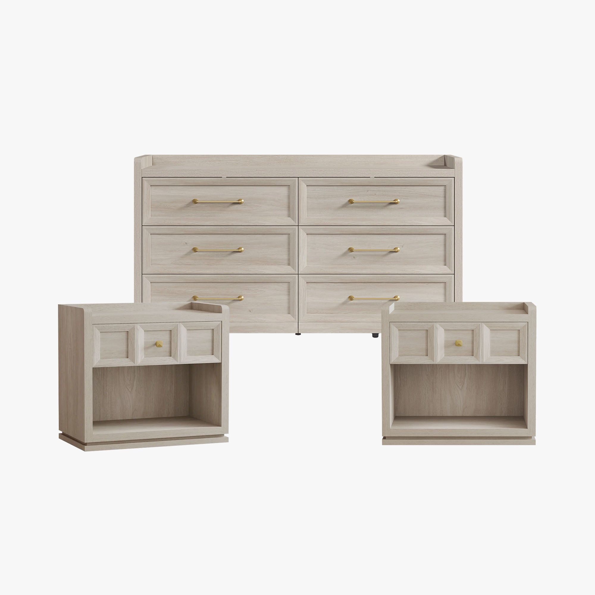 Helio 6 Drawers Dresser and Nightstand