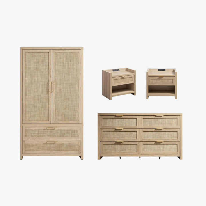 Savanna Dresser, Wardrobe and Night Tables with Charger Set