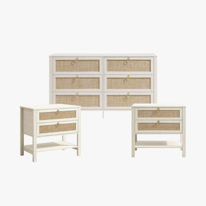 Terra 6 Drawers Dresser Set with Storage Cabinet