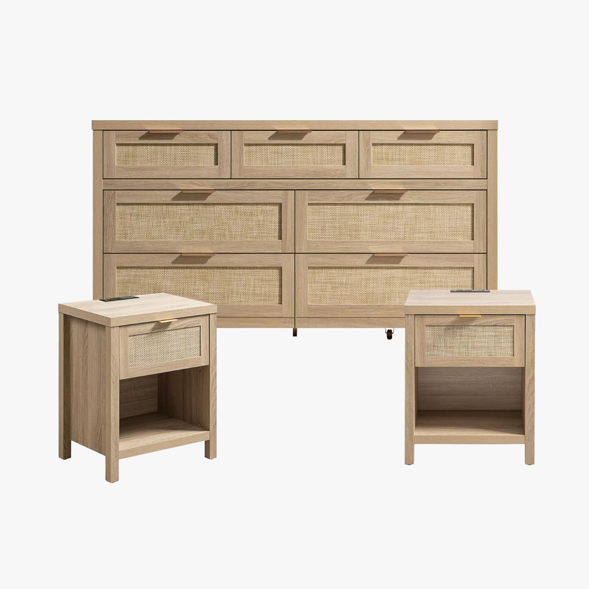 Savanna Cabinet Bedroom Set with Charging Station