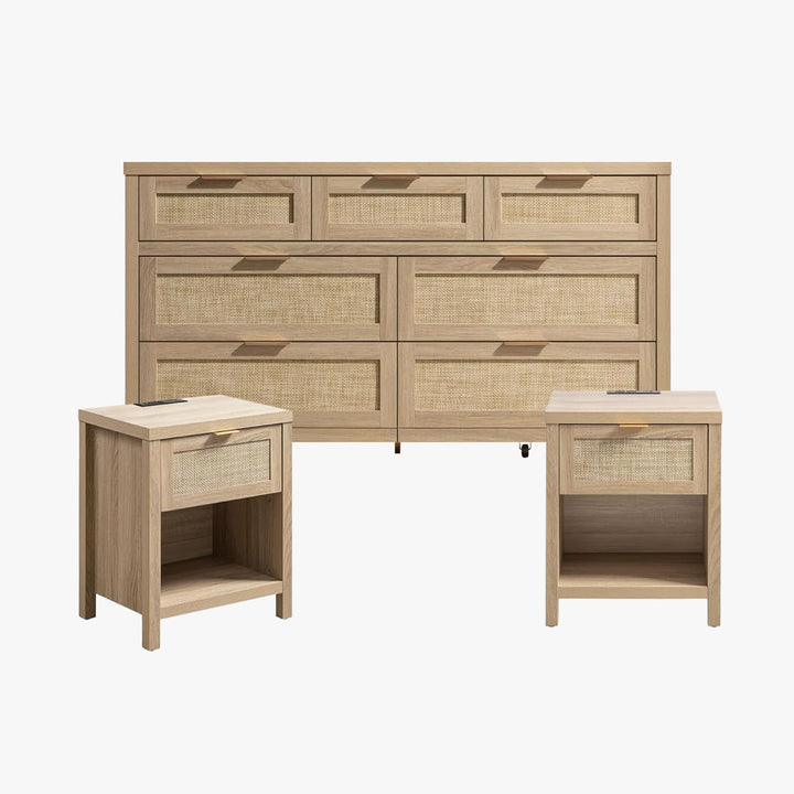 Savanna Cabinet Bedroom Set with Charging Station
