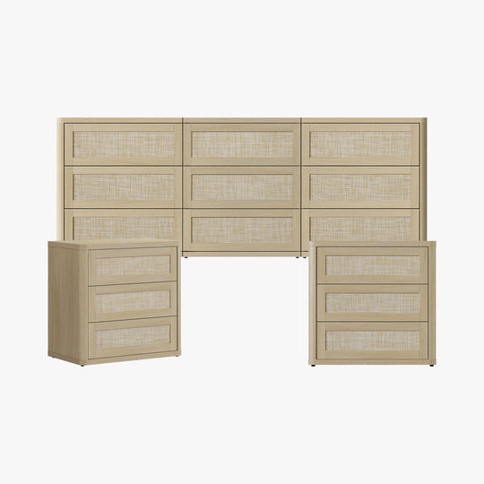 Zura Modular 9-Drawer Chest and Nightstands Set