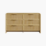 Alina 6 Drawers Dresser with Curved Edge, 55Inch Wide