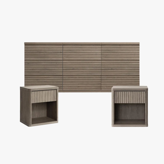 Stria 9-Drawer Dresser and Cas Nightstand Set