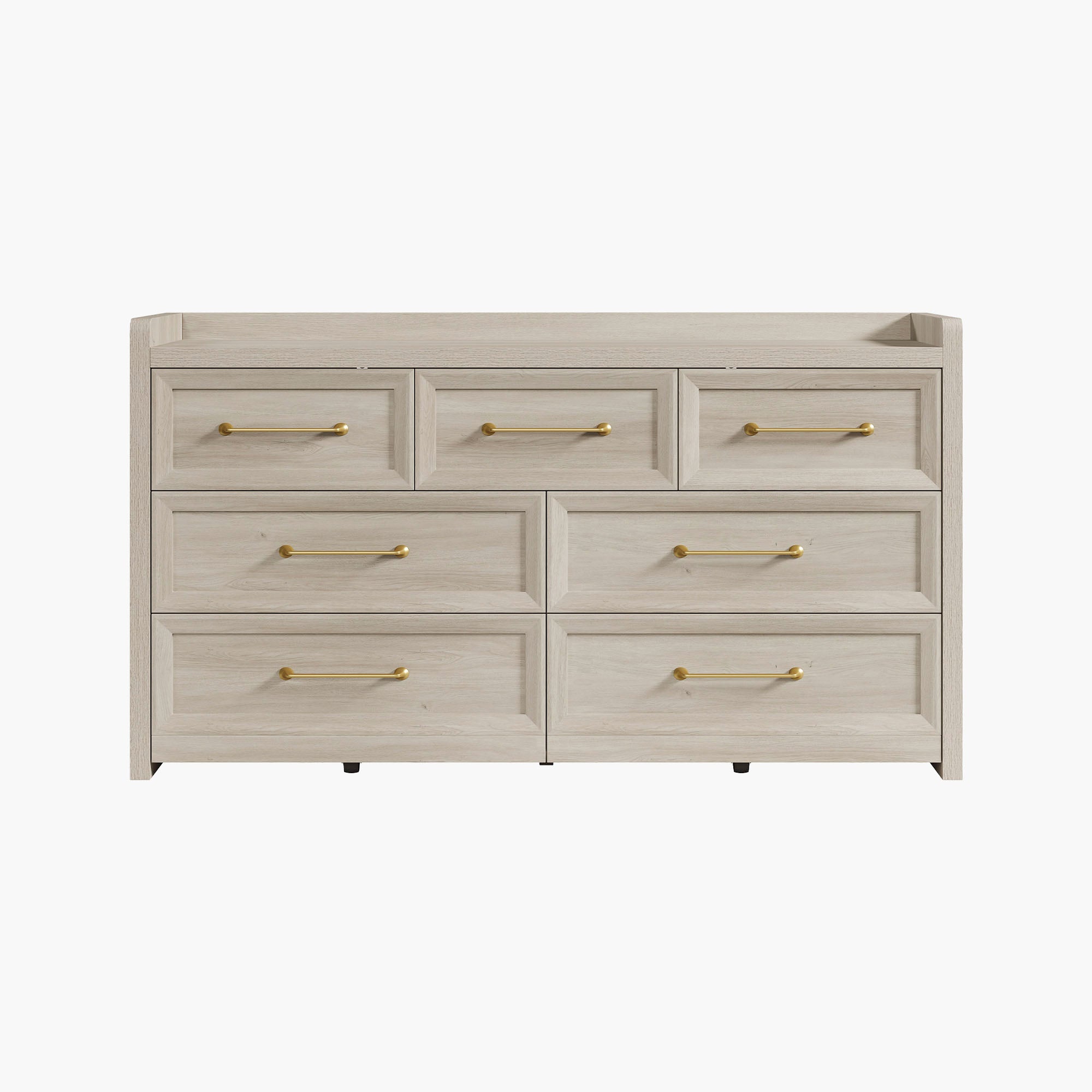 Helio White Dresser with 7 Drawers, Bedroom Storage
