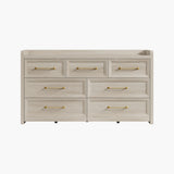 Helio White Dresser with 7 Drawers, Bedroom Storage