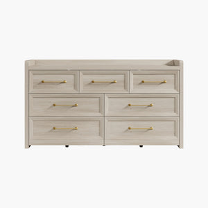 Helio White Dresser with 7 Drawers, Bedroom Storage
