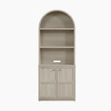Helio 3-Tier Arched Bookcase, 81-Inch Tall - Grey White Oak - 1 Piece