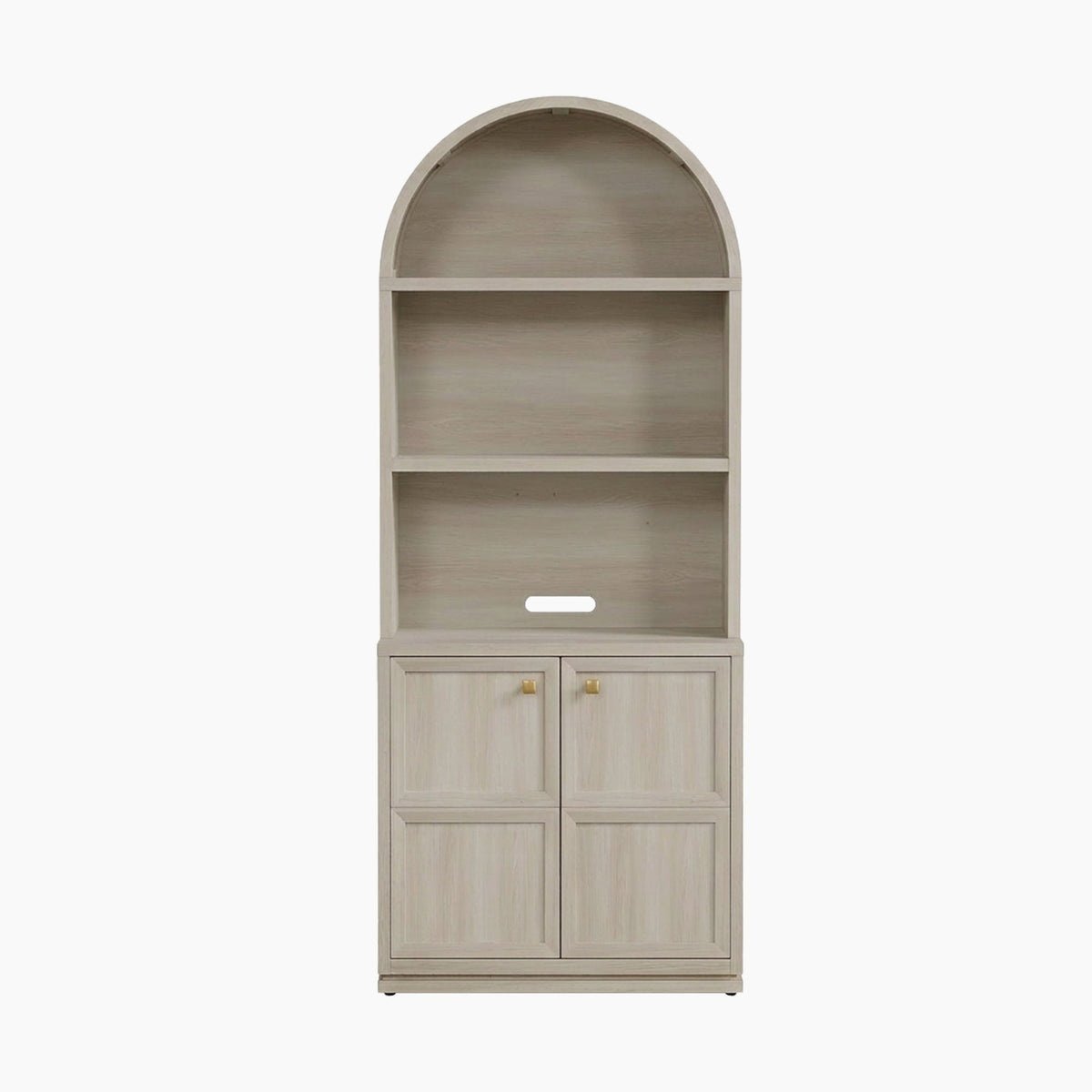 Helio 3-Tier Arched Bookcase, 81-Inch Tall - Grey White Oak - 1 Piece