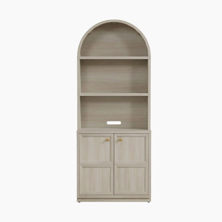 Helio 3-Tier Arched Bookcase, 81-Inch Tall - Grey White Oak - 1 Piece