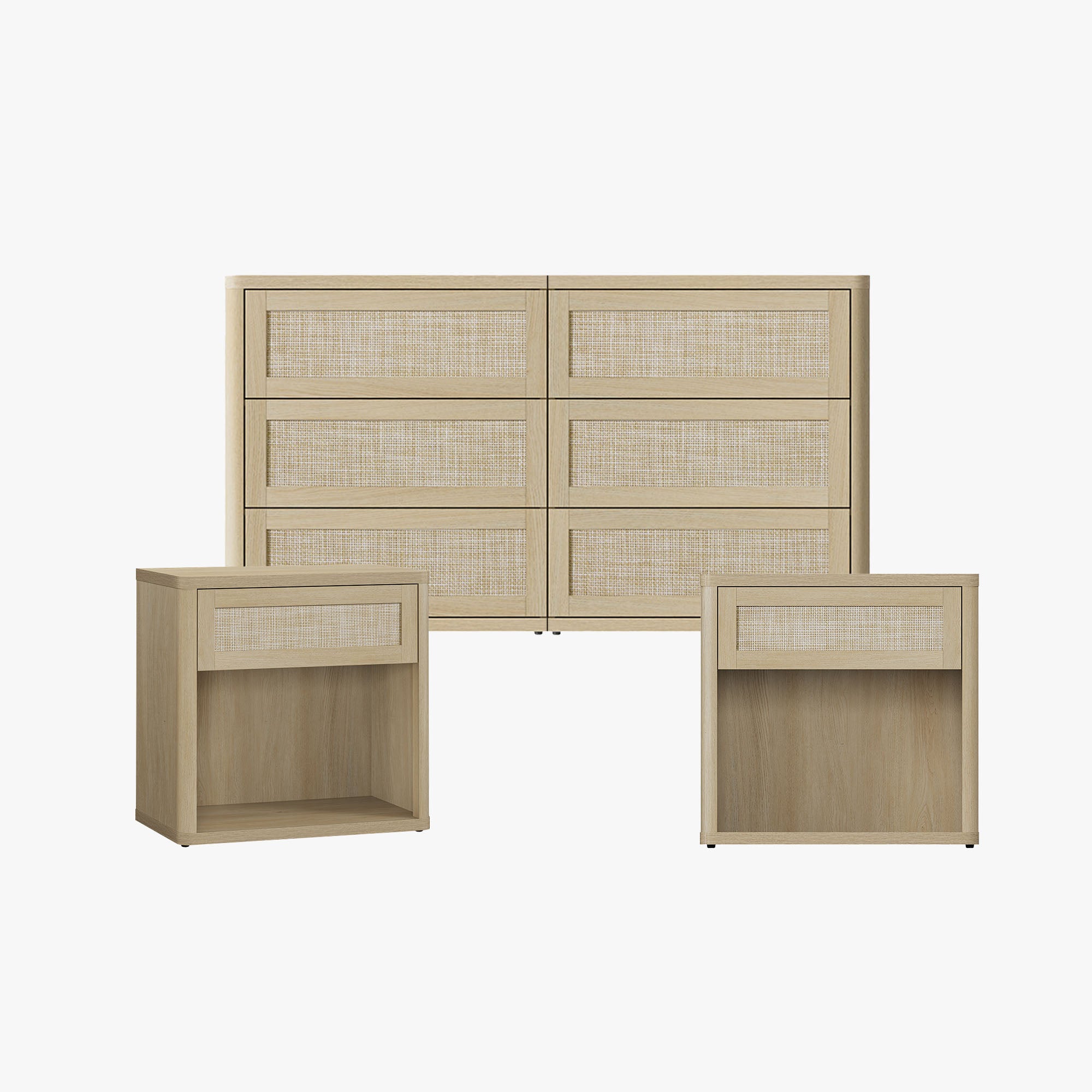 Zura Modular Rattan Dresser and Nightstand with Drawer Set