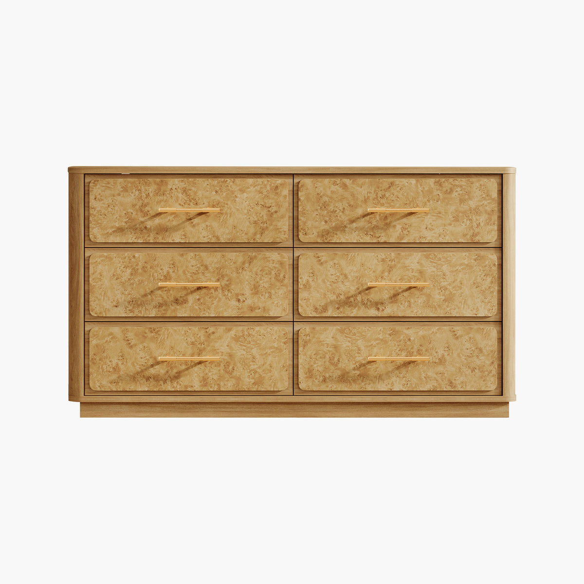 Burluxe Luxury Modern 6 Drawers Dresser, 55'' Wide