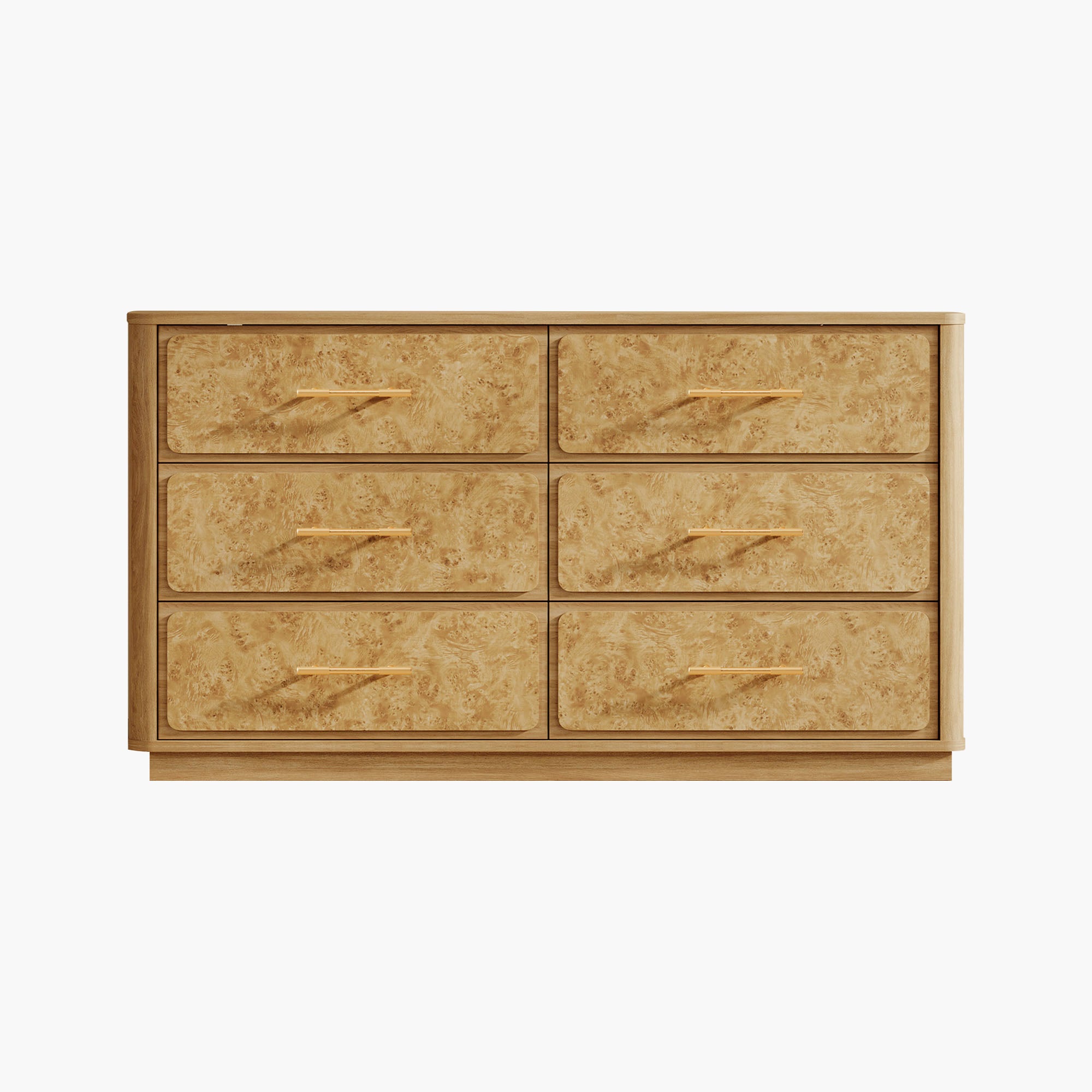 Burluxe Luxury Modern 6 Drawers Dresser, 55'' Wide