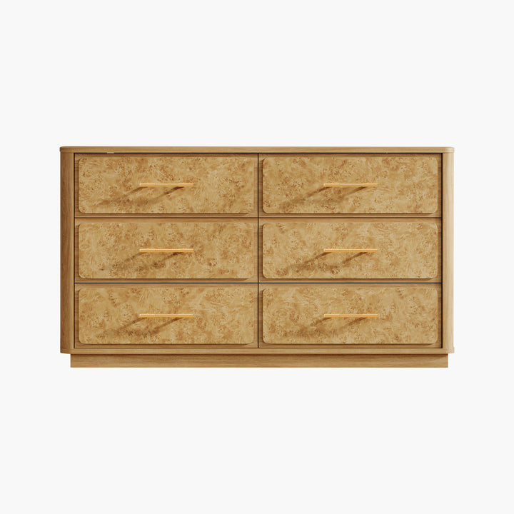 Burluxe Luxury Modern 6 Drawers Dresser, 55'' Wide