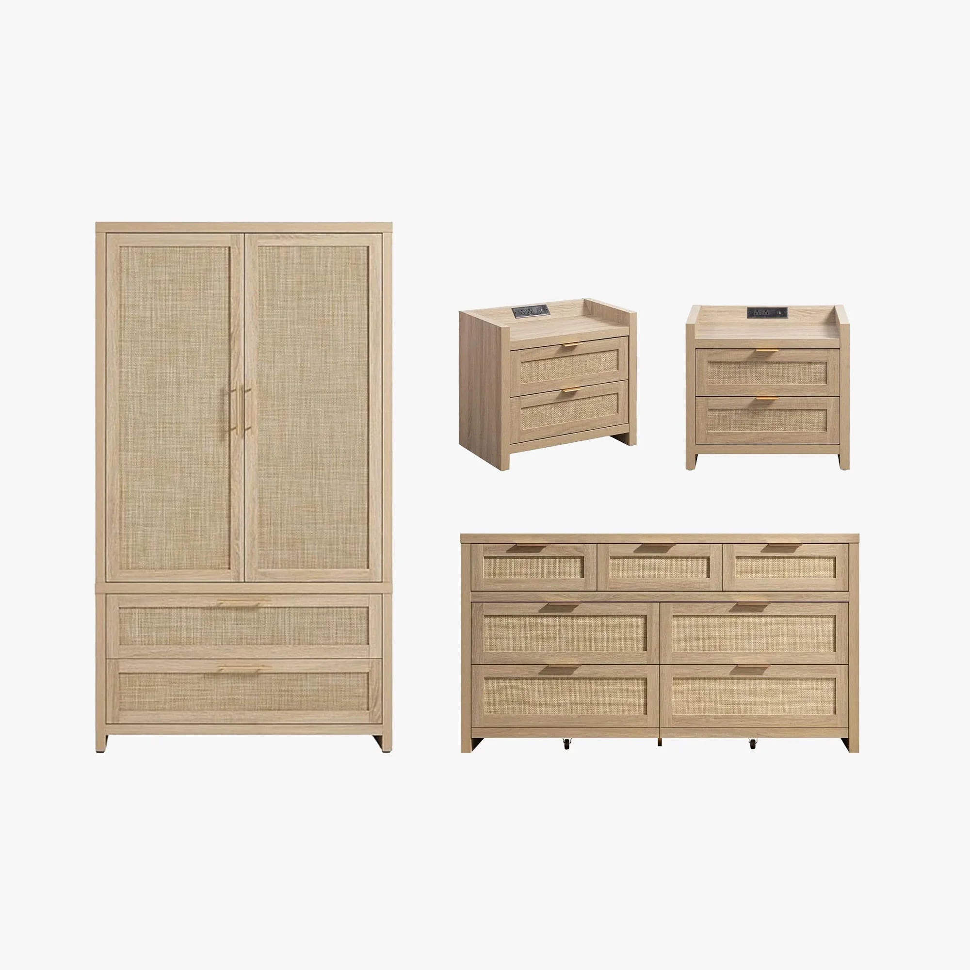 Savanna Wardrobes Closet,Dresser and Nightstand Set
