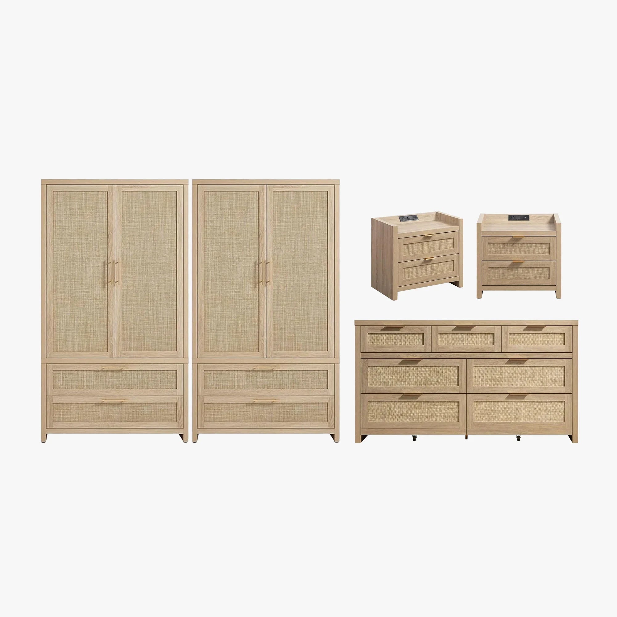Savanna Wardrobes Closet,Dresser and Nightstand Set