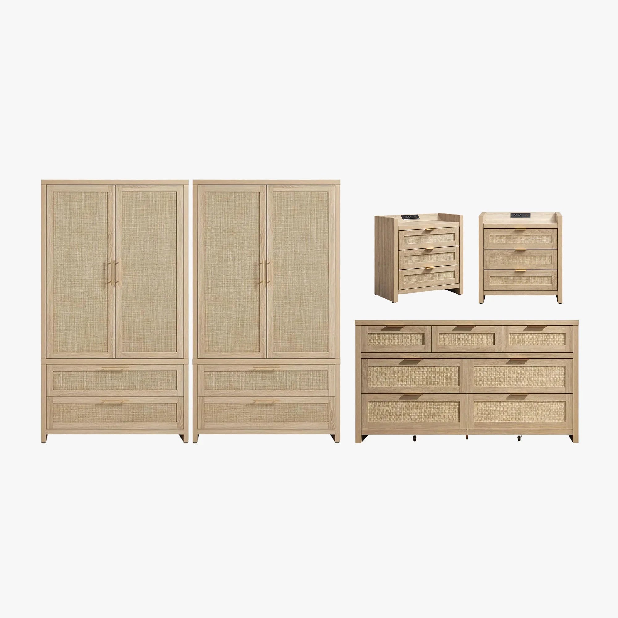 Savanna Dresser, Nightstand and Wardrobe Bedroom Set