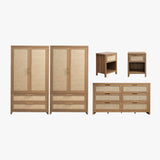 Savanna 2PCS Wardrobe, 6 Drawers Dresser Bedroom Set