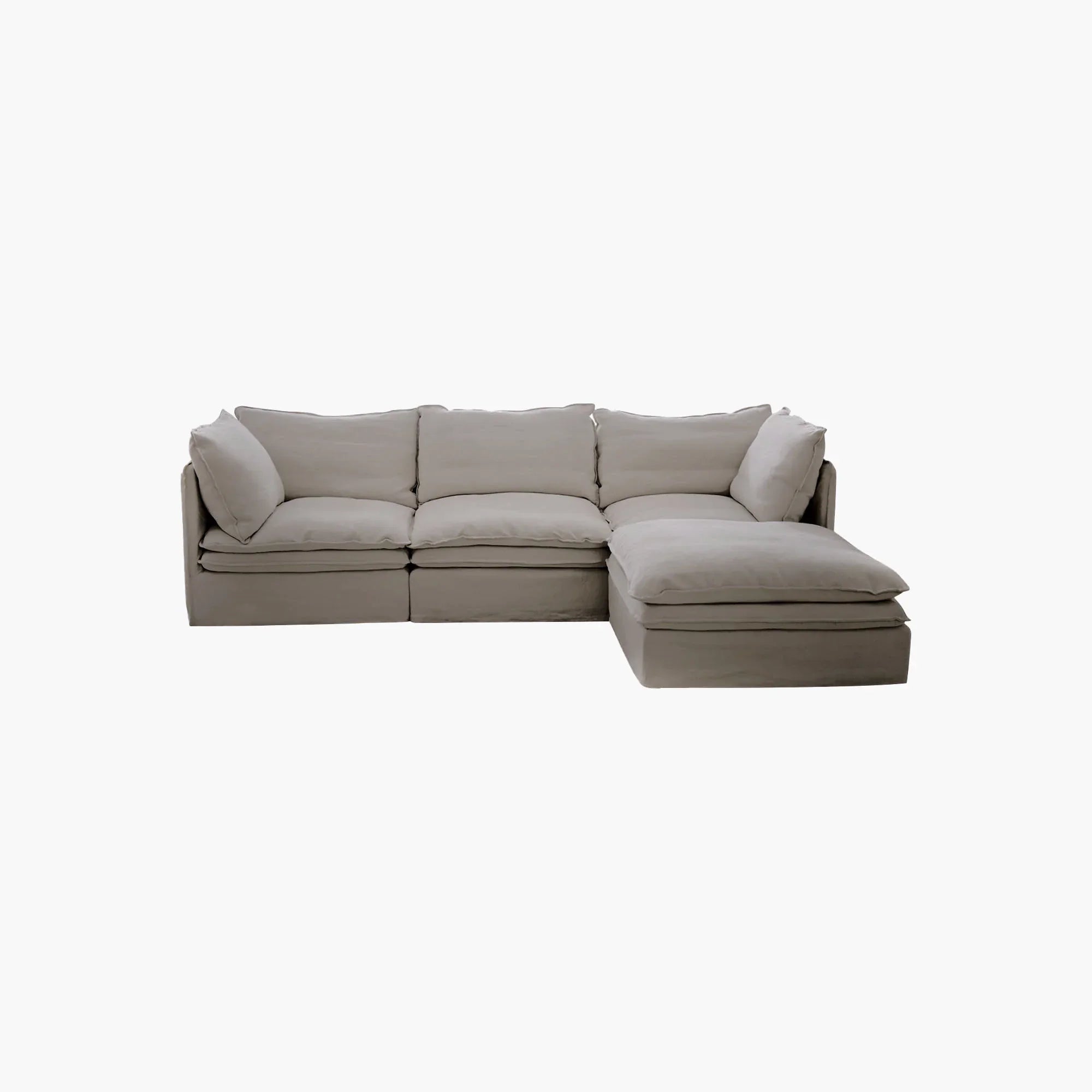 Eira L-Shape Sofa of 3 Seaters with Ottoman