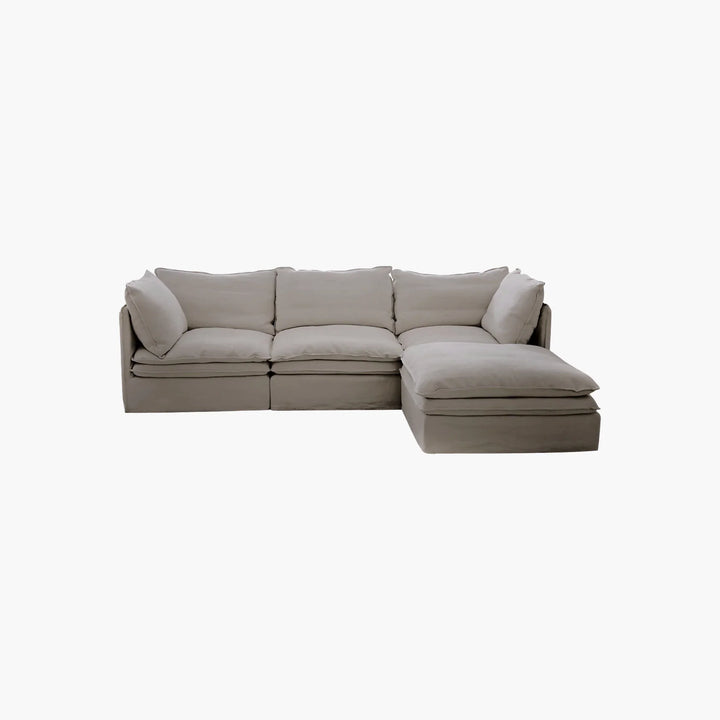 Eira L-Shape Sofa of 3 Seaters with Ottoman