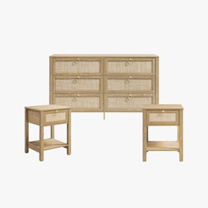 Terra 6 Drawers Dresser and Nightstands Set