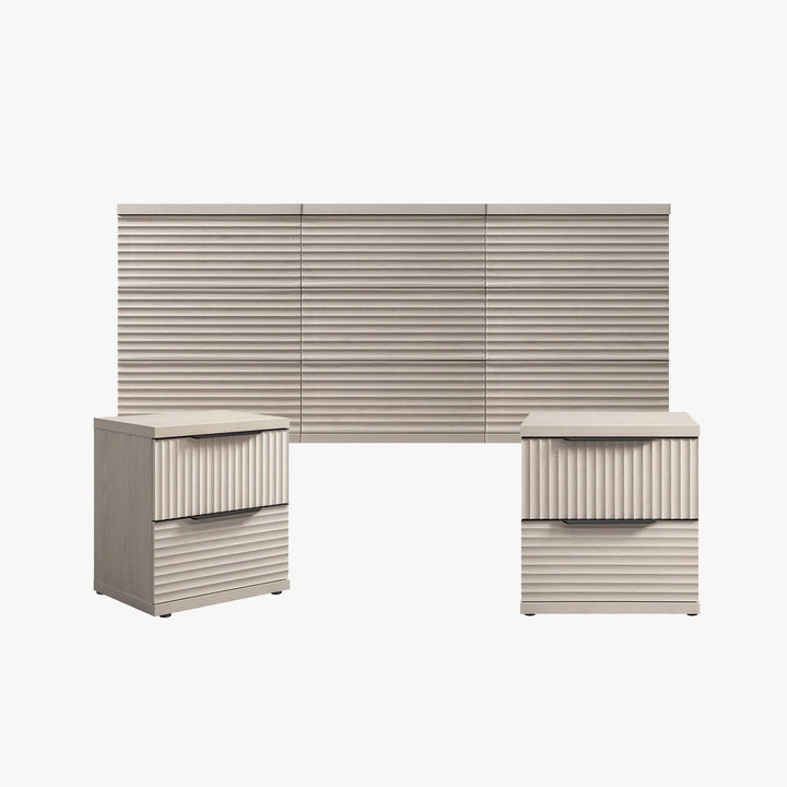 Stria Chest of 9 Drawers and Nightstands Set