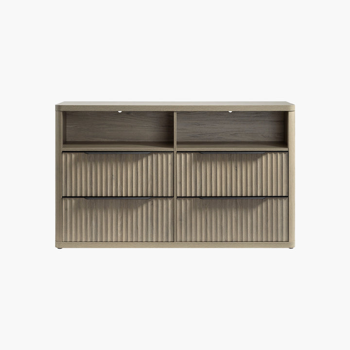 Cas 4 Drawer dresser with Open Shelf