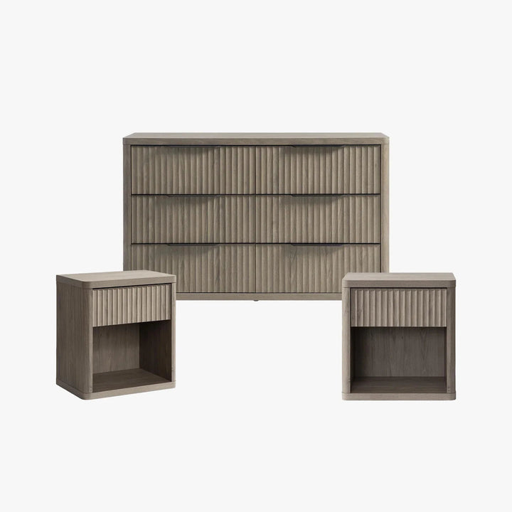 Cas 6 Drawers Dresser Fluted Bedroom Sets