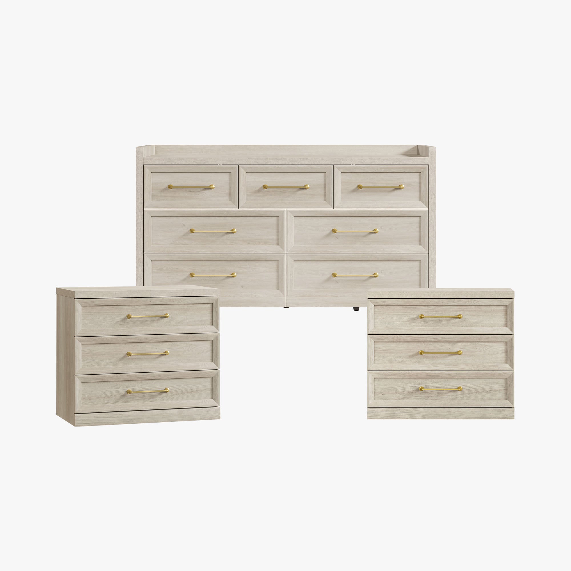 Helio 7-Drawer Dresser and 3-Drawer Nightstands Set