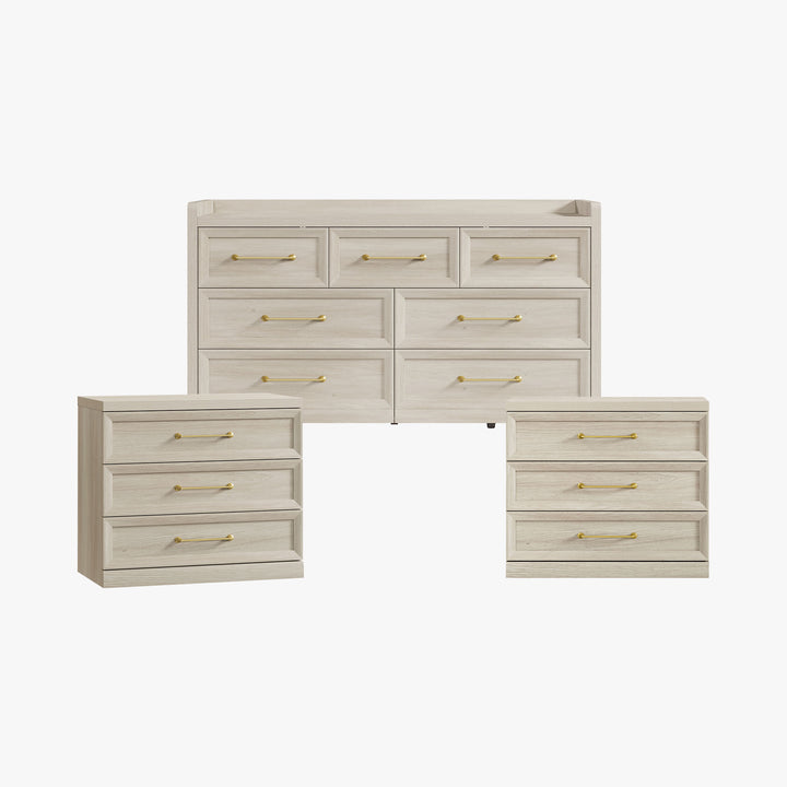 Helio 7-Drawer Dresser and 3-Drawer Nightstands Set
