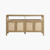Terra White TV Stand for 65 Inch TV - 1 Piece - Carbon Cherry