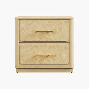 Burluxe Modern Nightstand with 2 Drawers, 25Inch Wide