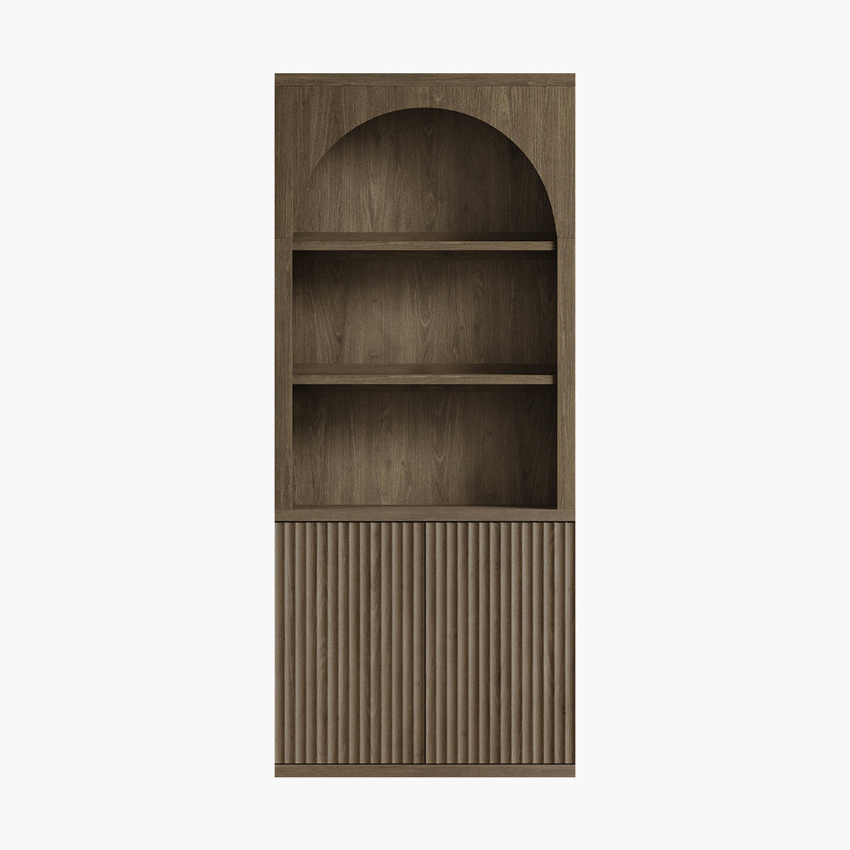 Stria Modern 2-Door Arched Storage Bookcase