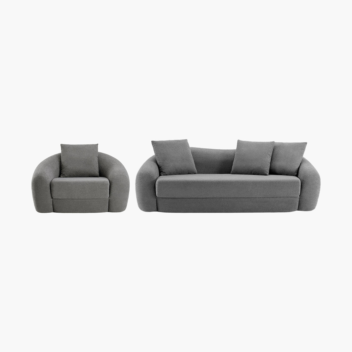 Nimbus White 90'' Sofa and 50'' Armchair Set