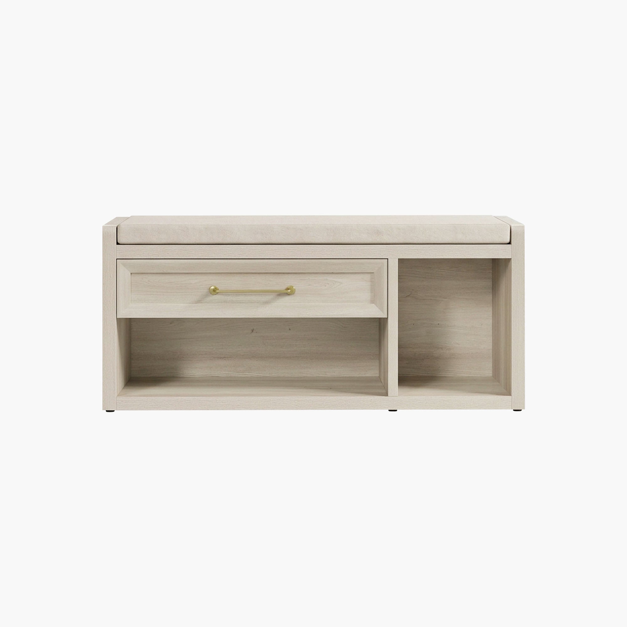 Helio Shoe Bench with Drawer, 40.6-Inch Wide