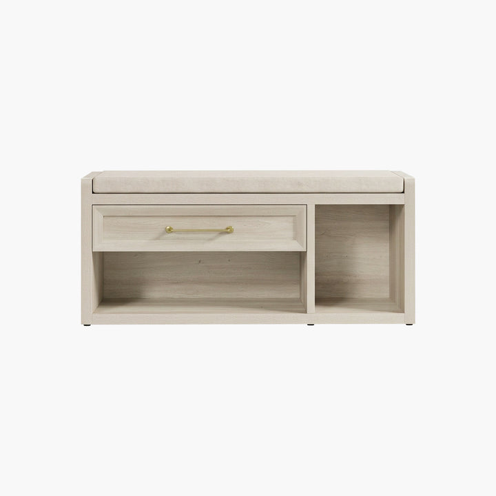 Helio Shoe Bench with Drawer, 40.6-Inch Wide