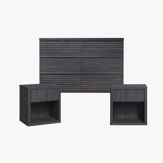Stria 6 Drawers Dresser and Cas Nightstands Set