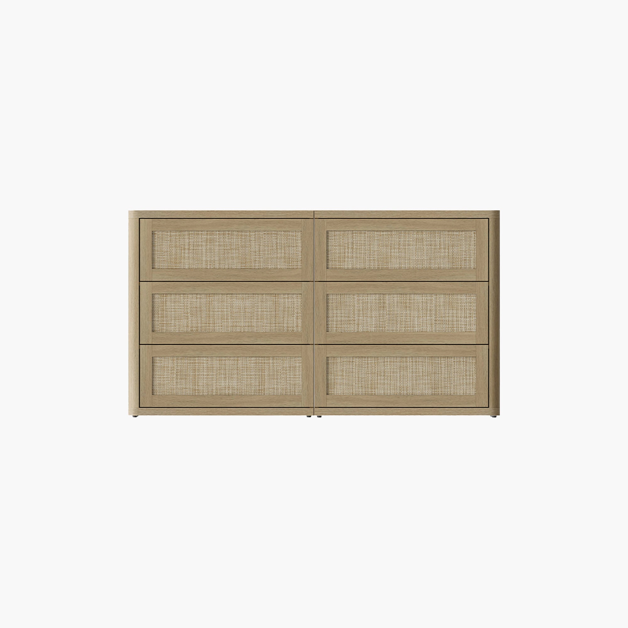 Zura Modern Rattan 6 Drawers Dresser