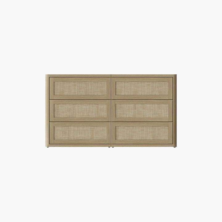 Zura Modern Rattan 6 Drawers Dresser