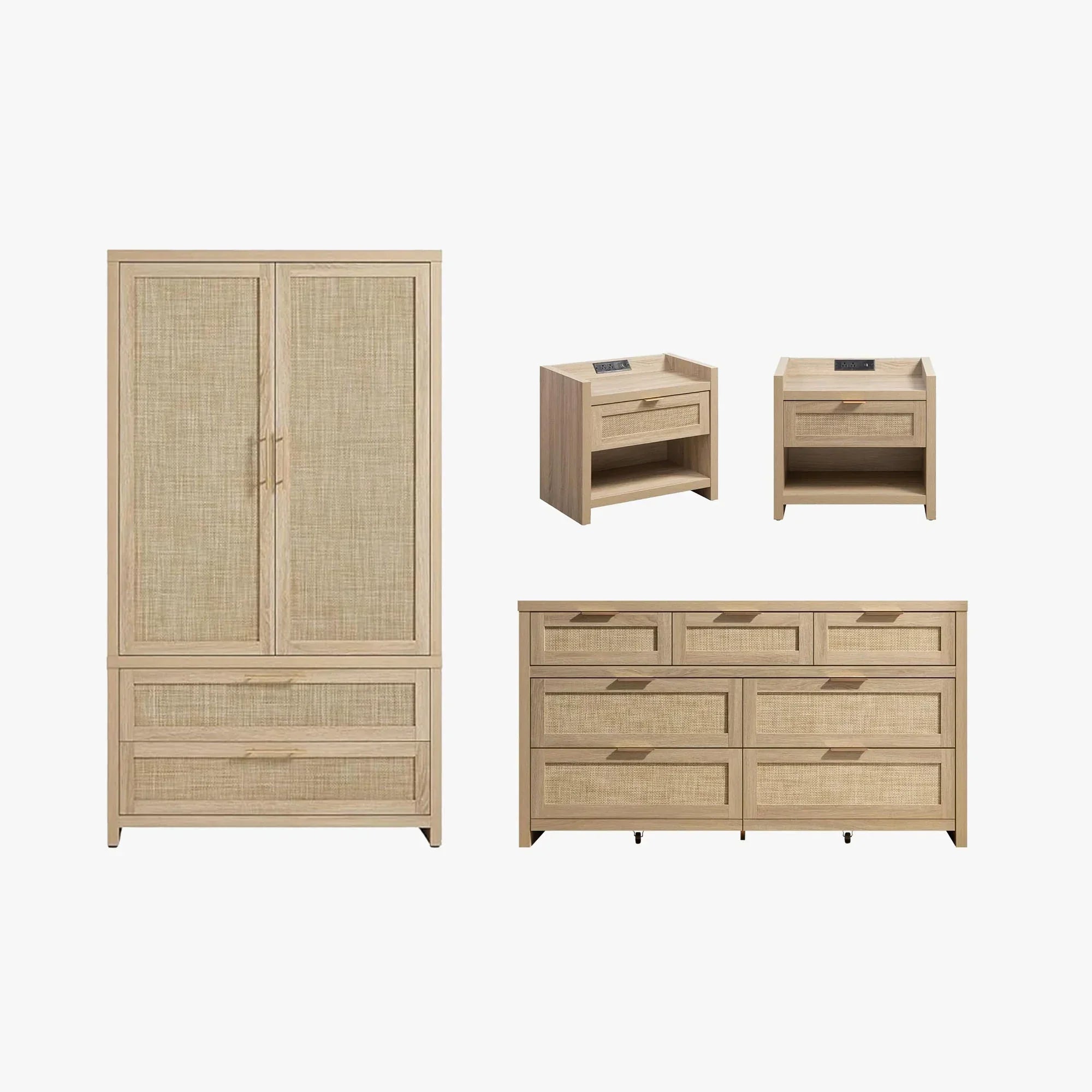 dresser and nightstands set Savanna Wardrobes and Dresser and Nightstands Set