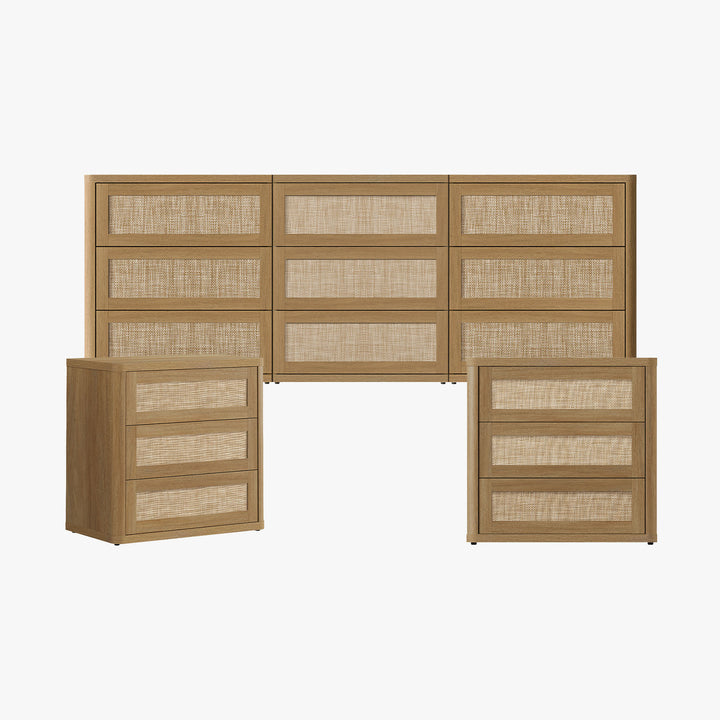 Zura Modular 9-Drawer Chest and Nightstands Set